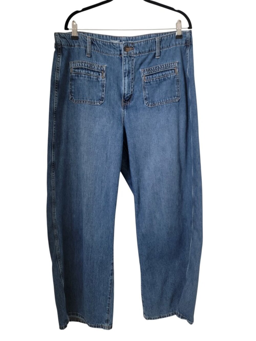 Old Navy Size 16 High Rise Baggy Wide-Leg Denim Blue Jeans